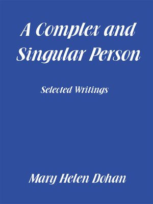 cover image of A Complex and Singular Person